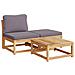 Set Salotto Da Giardino 5 Pz Con Cuscini Legno Massello Acacia - Foto miniatura 3