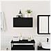 Mobile Da Bagno A Parete Nero 60x25x30 Cm In Legno Multistrato - Foto miniatura 3
