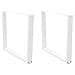 Gambe Per Tavolo Pranzo A V 2 Pz Bianco 100x(72-73,3)cm Acciaio - Foto miniatura 1