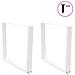 Gambe Per Tavolo Pranzo A V 2 Pz Bianco 100x(72-73,3)cm Acciaio - Foto miniatura 3