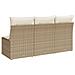 Divano Da Giardino Con Cuscini A 3 Posti Beige In Polyrattan - Foto miniatura 5