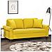 Divano a 2 Posti con Cuscini Giallo 140 cm in Velluto - Foto miniatura 2