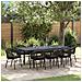 Set da pranzo per il giardino  10 pezzi con cuscini in rattan nero polipropilene, Tavolo da giardino allungabile  antracite (140-210)x90x73 cm in acciaio - Foto miniatura 2