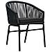 Set da pranzo per il giardino  10 pezzi con cuscini in rattan nero polipropilene, Tavolo da giardino allungabile  antracite (140-210)x90x73 cm in acciaio - Foto miniatura 6