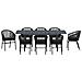 Set da pranzo per il giardino  10 pezzi con cuscini in rattan nero polipropilene, Tavolo da giardino allungabile  antracite (140-210)x90x73 cm in acciaio - Foto miniatura 7