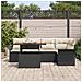 Set di Divano da Giardino a 6 Pezzi con Cuscini in Polyrattan Nero, Divano da Giardino a 2 Posti con Storage & Cuscini in Polyrattan Nero - Foto miniatura 3