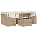 Set Divani Giardino 7 Pezzi con Cuscini Beige in Polyrattan - Foto miniatura 1