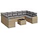 Set Divano da Giardino 10 pz con Cuscini Beige in Polyrattan - Foto miniatura 1