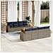 Set Divani da Giardino 9 pz con Cuscini Grigio in Polyrattan - Foto miniatura 2