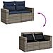Set Divani da Giardino 9 pz con Cuscini Grigio in Polyrattan - Foto miniatura 9