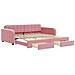 Divano Letto Estraibile con Cassetti Rosa 100x200 cm Velluto - Foto miniatura 1