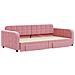 Divano Letto Estraibile con Cassetti Rosa 100x200 cm Velluto - Foto miniatura 3