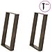 Gambe per tavolo da pranzo a forma di U 2 pz in acciaio naturale 50x(72-73) cm - Foto miniatura 1