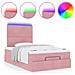 Struttura Letto Pouf con Materassi Rosa 120x190 cm Velluto - Foto miniatura 5