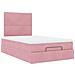 Struttura Letto Pouf con Materassi Rosa 120x190 cm Velluto - Foto miniatura 7