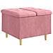 Pouf contenitore con cuscino Rosa 60 x 60 x 45 cm Velluto - Foto miniatura 1