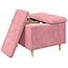 Pouf contenitore con cuscino Rosa 60 x 60 x 45 cm Velluto - Foto miniatura 3