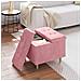 Pouf contenitore con cuscino Rosa 60 x 60 x 45 cm Velluto - Foto miniatura 4
