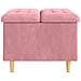 Pouf contenitore con cuscino Rosa 60 x 60 x 45 cm Velluto - Foto miniatura 5