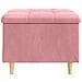 Pouf contenitore con cuscino Rosa 60 x 60 x 45 cm Velluto - Foto miniatura 6
