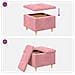 Pouf contenitore con cuscino Rosa 60 x 60 x 45 cm Velluto - Foto miniatura 9