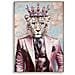 Dipinto Su Tela King B Leopardo Gentleman Con Cornice, 82x122 Cm - Foto miniatura 1