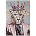 Dipinto Su Tela King B Leopardo Gentleman Con Cornice, 82x122 Cm - Foto miniatura 2