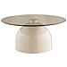 Tavolino Ravello-beige-vetro-70x70x33 Cm - Foto miniatura 1