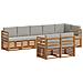 Set divani con cuscino 8 pcs Grigio Naturale e Chiaro - Foto miniatura 1