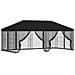 Gazebo con pareti laterali 6 x 3 m Nero Poliestere e Acciaio - Foto miniatura 1