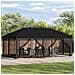 Gazebo con pareti laterali 6 x 3 m Nero Poliestere e Acciaio - Foto miniatura 2