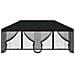 Gazebo con pareti laterali 6 x 3 m Nero Poliestere e Acciaio - Foto miniatura 3