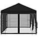Gazebo con pareti laterali 6 x 3 m Nero Poliestere e Acciaio - Foto miniatura 4