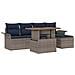 Set Divano da Giardino 6 pcs Grigio Poly Rattan - Foto miniatura 1