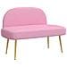Panchina imbottita con schienale Rosa 110 x 60 x 76 cm - Foto miniatura 1