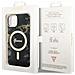 Guess Guhmp14shtmrsk Custodia Per Iphone 14 6,1 Nera /nera Golden Marble Magsafe - Foto miniatura 1