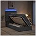 Letto con contenitore LED e materasso Grigio Scuro 90 x 190 cm - Foto miniatura 4