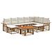 Set Divano da Giardino 10 pz Naturale e Bianco Crema polyrattan - Foto miniatura 1