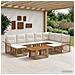 Set Divano da Giardino 10 pz Naturale e Bianco Crema polyrattan - Foto miniatura 4