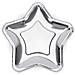 Partydeco - 6 Piattini In Cartone Stella Argento Metallizzato 18 Cm - Foto miniatura 1