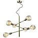 Lampadario Moderno A Sospensione Bronzo Antico 6 Luci, Attacco E27 - Foto miniatura 1