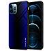 Custodia Compatibile Con Apple Iphone 12 / Iphone 12 Pro - Ottica A Strisce In Cobalto Viola - Coperchio Protettivo In Vetro Temperato E Silicone Tpu - Foto miniatura 1