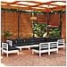 Set Divani Da Giardino 10 Pz Con Cuscini Bianchi Legno Di Pino - Foto miniatura 1