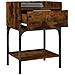 Comodino Rovere Fumo 40,5x31x60 Cm In Legno Multistrato - Foto miniatura 6