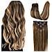 Clip In Extension Di Capelli Umani Remy Da Marrone Cioccolato A Biondo Caramello Balayage Extension Con Clip Extension Di Capelli Veri Lisci Capelli Naturali 7 Pezzi 120 G 18 Pollici - Foto miniatura 1