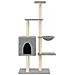 Albero Per Gatti Con Tiragraffi In Sisal Grigio Chiaro 145 Cm - Foto miniatura 3