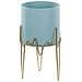 Vaso Per Piante Rialzato Kalandra Metallo 19 Cm Azzurro - Foto miniatura 2