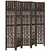 Divisorio Ambienti 5 Pannelli Marrone Scuro Massello Paulownia - Foto miniatura 2
