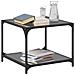 Tavolini Da Salotto Con Piano Vetro Nero 2pz 50x50x40cm Acciaio - Foto miniatura 3