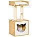 Casetta Per Gatti Con Pali Tiragraffi In Sisal, Cuscini Lavabili E Pallina, 35x35x81cm, Quercia - Foto miniatura 1